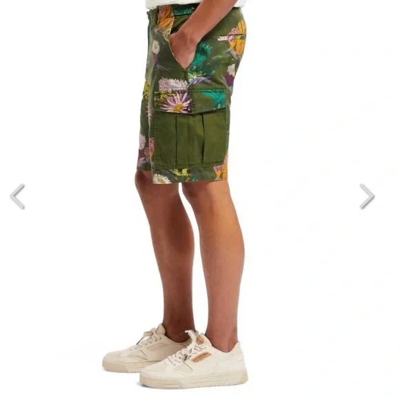Scotch & Soda Cargo Shorts Green and Orange Tropical